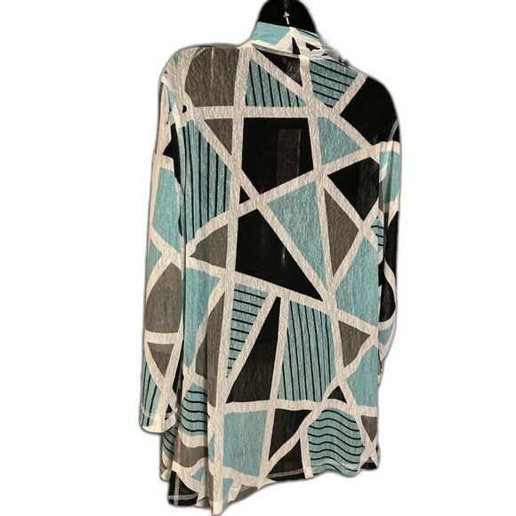 MULTIPLES Women's 3 Quarters Sleeve Collar Open Drapery Front Cardigan Sz Med - Picture 2 of 5